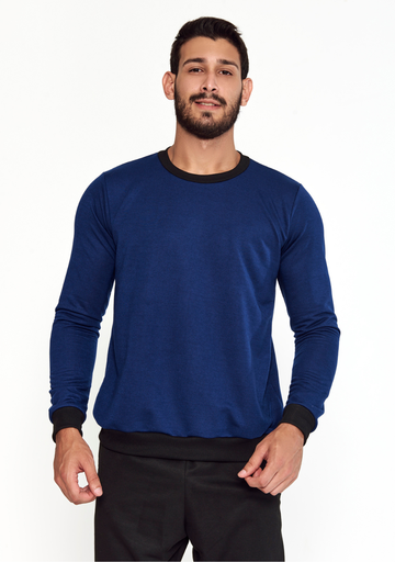 Blusa Moletom Masculina sem Capuz - Marinho - JJ