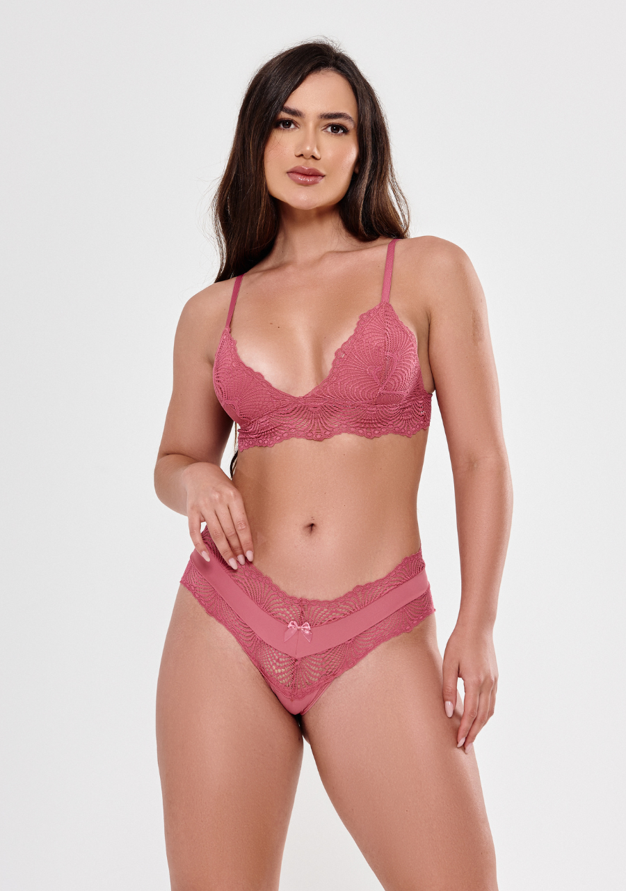 Conjunto Feminino em Renda - Rosê - JJ