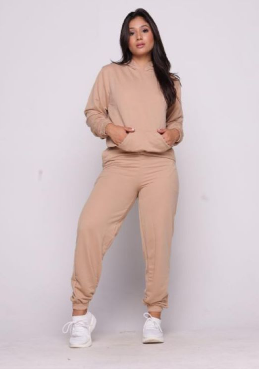 Conjunto Moletinho Feminino - Bege - JJ