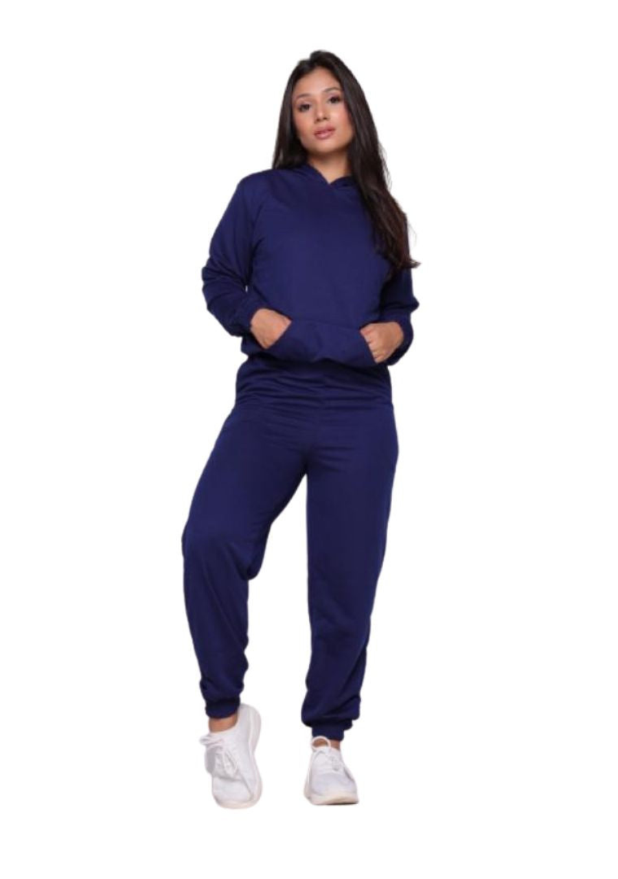 Conjunto Moletinho Feminino - Marinho - JJ