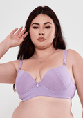 Conjunto Plus Size com Bojo Detalhes em Renda - Lilas - JJ