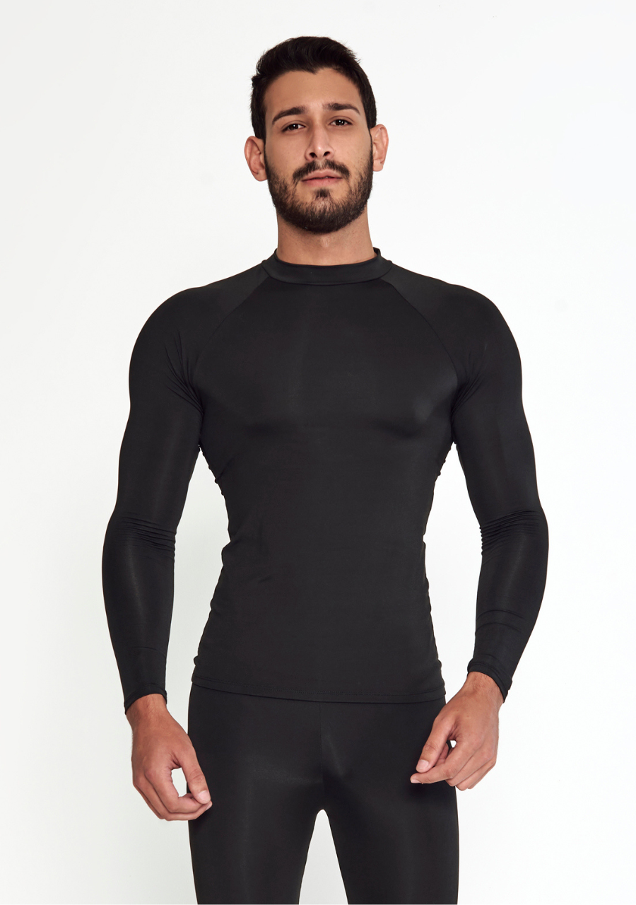 Conjunto Térmico Blusa e Calça Segunda Pele Proteção Uv - Preto - JJ