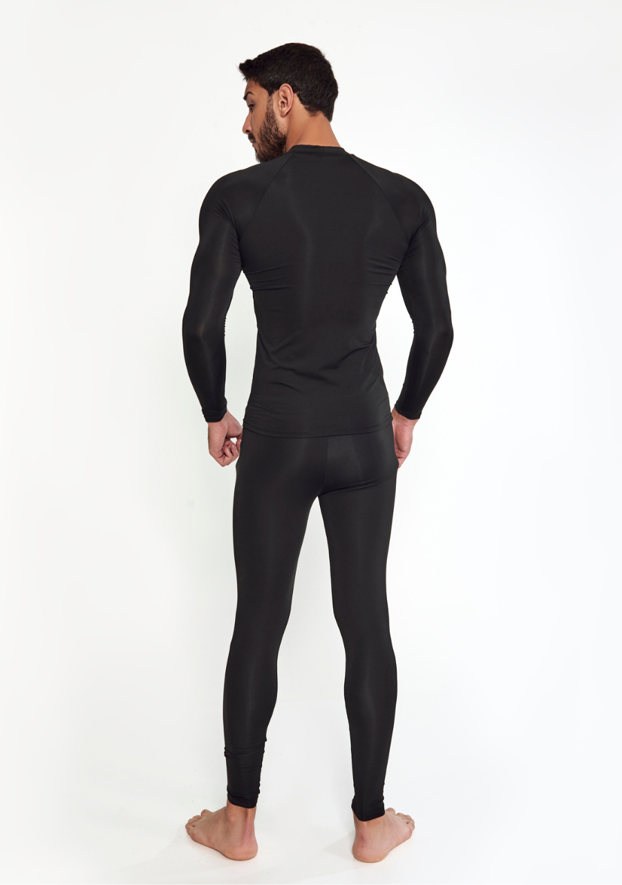 Conjunto Térmico Blusa e Calça Segunda Pele Proteção Uv - Preto - JJ