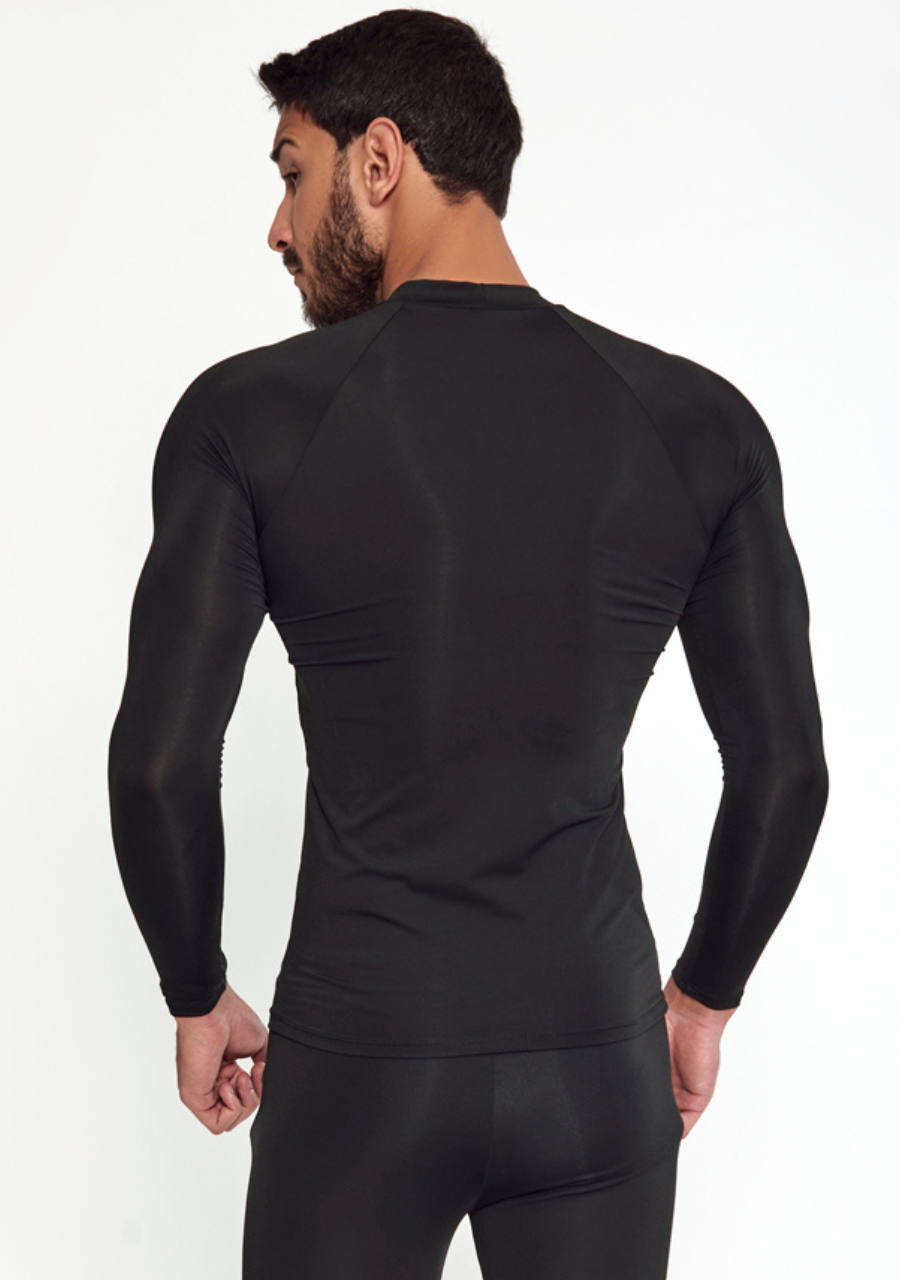 Conjunto Térmico Blusa e Calça Segunda Pele Proteção Uv - Preto - JJ