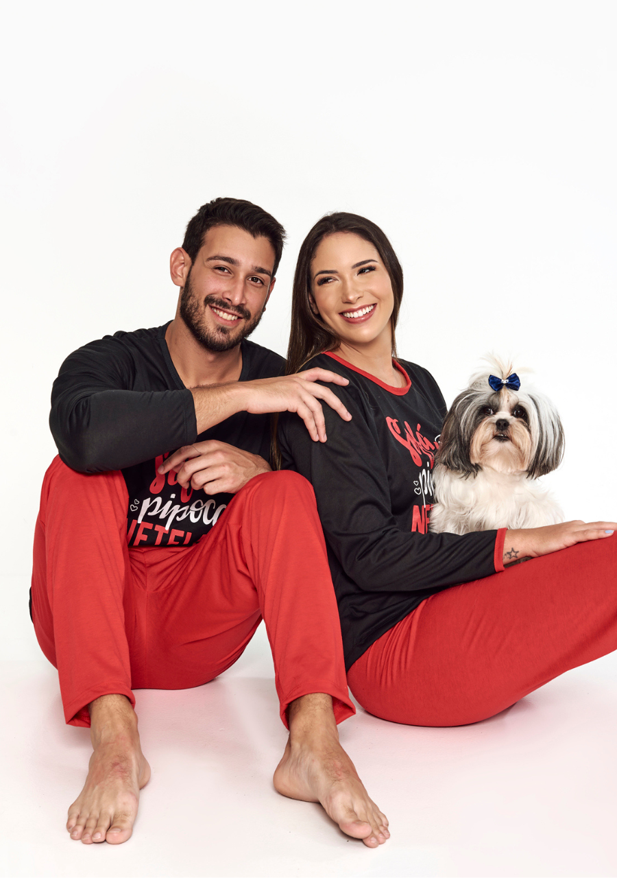 Kit 2 Pijamas Netflix Adulto Inverno Masculino e Feminino - JJ