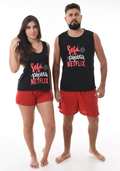 Kit 2 Pijamas Netflix Casal verão Masculino e Feminino Casal - JJ