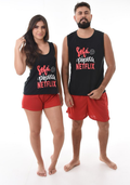 Kit 2 Pijamas Netflix Casal verão Masculino e Feminino Casal - JJ