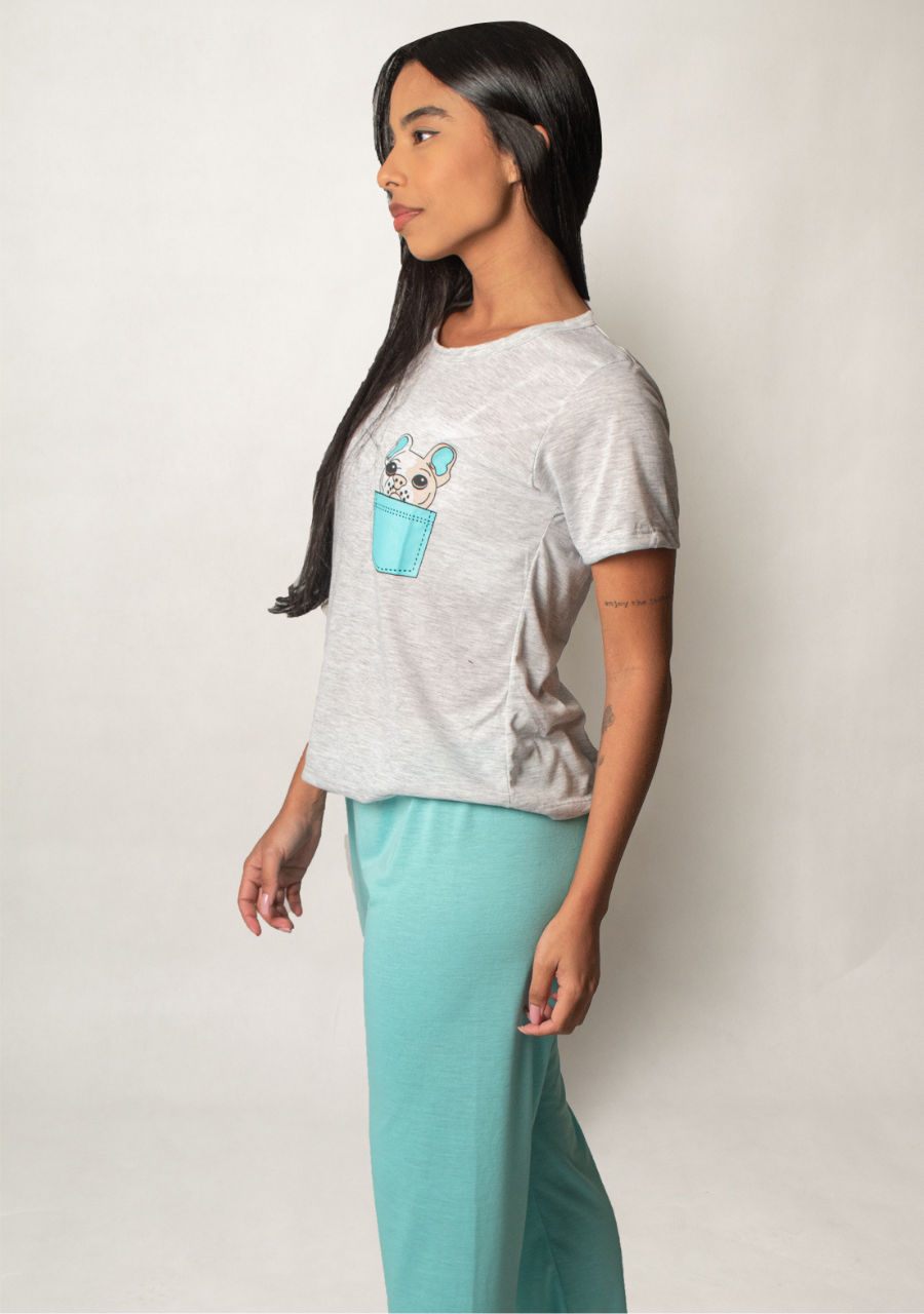 Pijama Feminino Doguinho Camisa e Calça - JJ