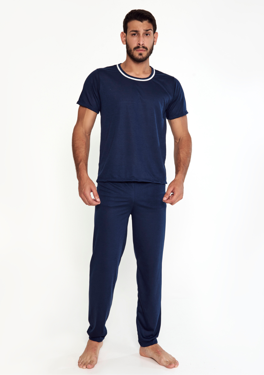Pijama masculino calça blusa manga curta - Marinho - JJ