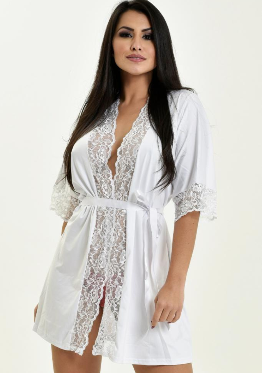 Robe Feminino Linha Noite Mari - Branco - JJ