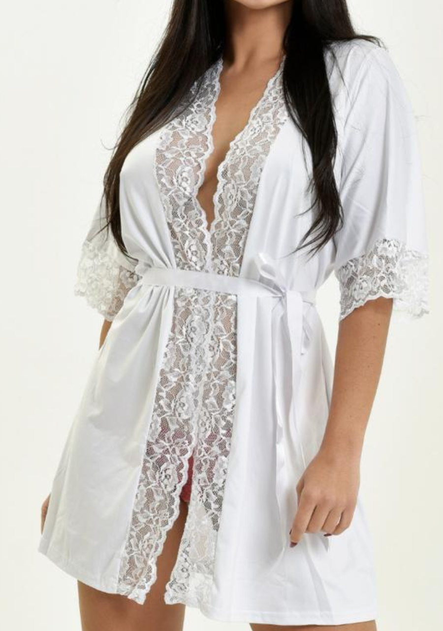 Robe Feminino Linha Noite Mari - Branco - JJ
