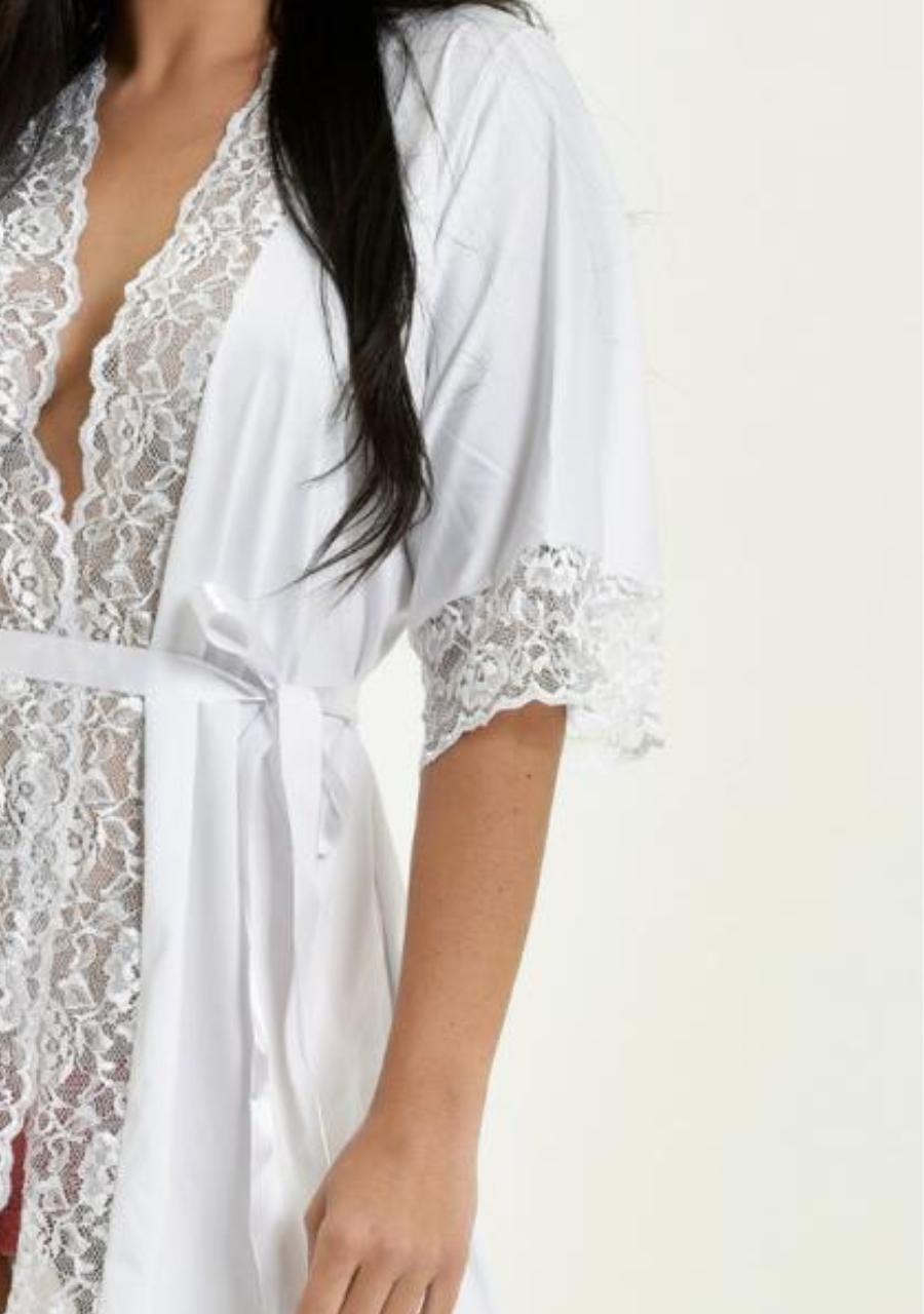 Robe Feminino Linha Noite Mari - Branco - JJ