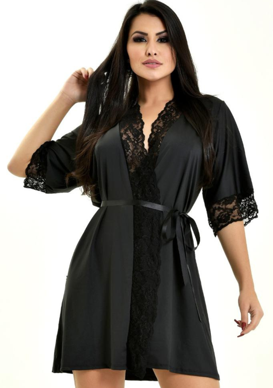 Robe Feminino Linha Noite Mari - Preto - JJ