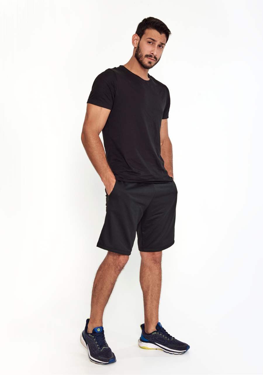 Bermuda Masculina Moletom Com Bolso - Preto- JJ
