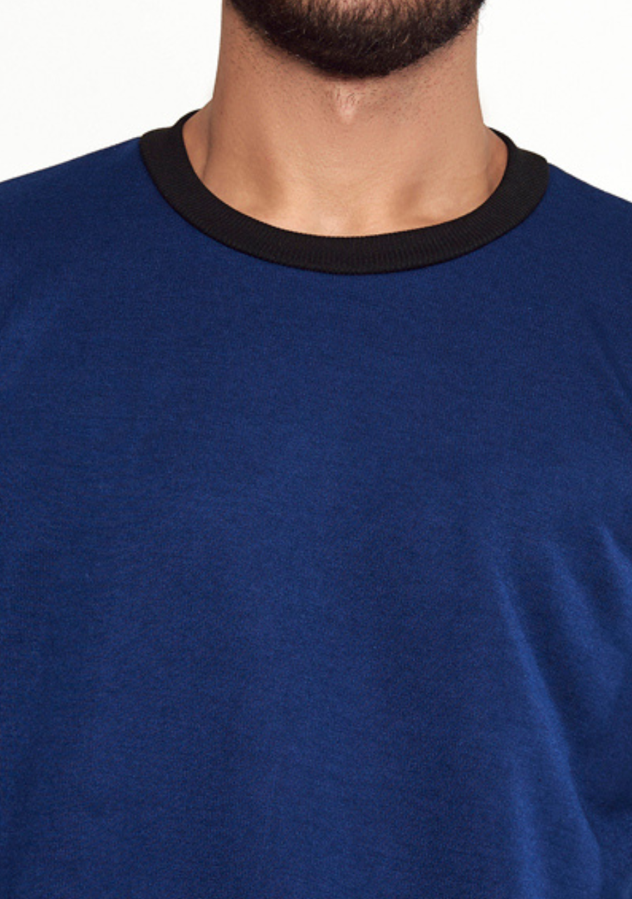 Blusa Moletom Masculina sem Capuz - Marinho - JJ