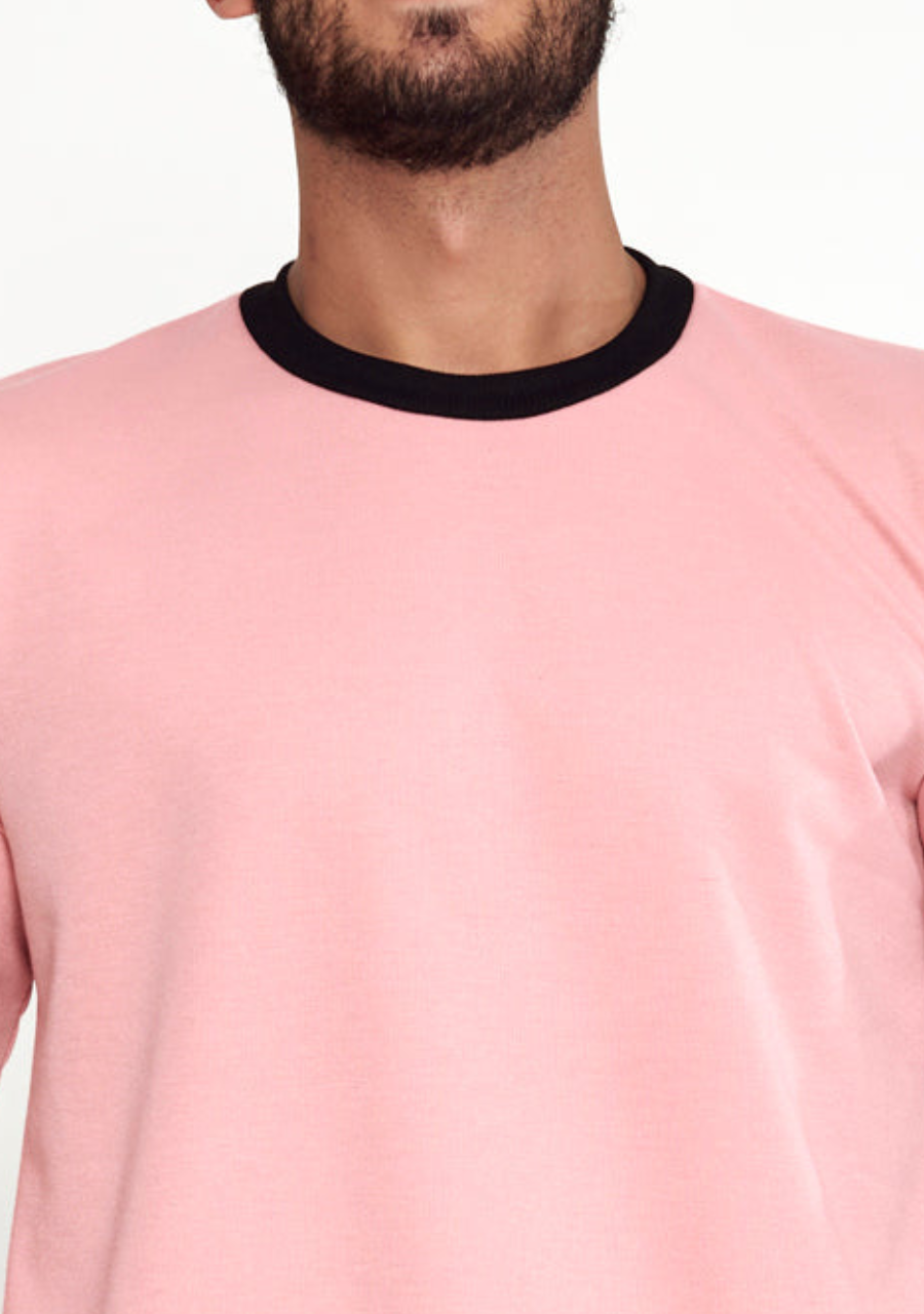 Blusa Moletom Masculina sem Capuz - Rosa - JJ