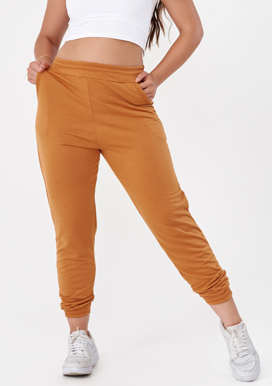 Calça Jogger Feminina Moletom - Terracota - JJ