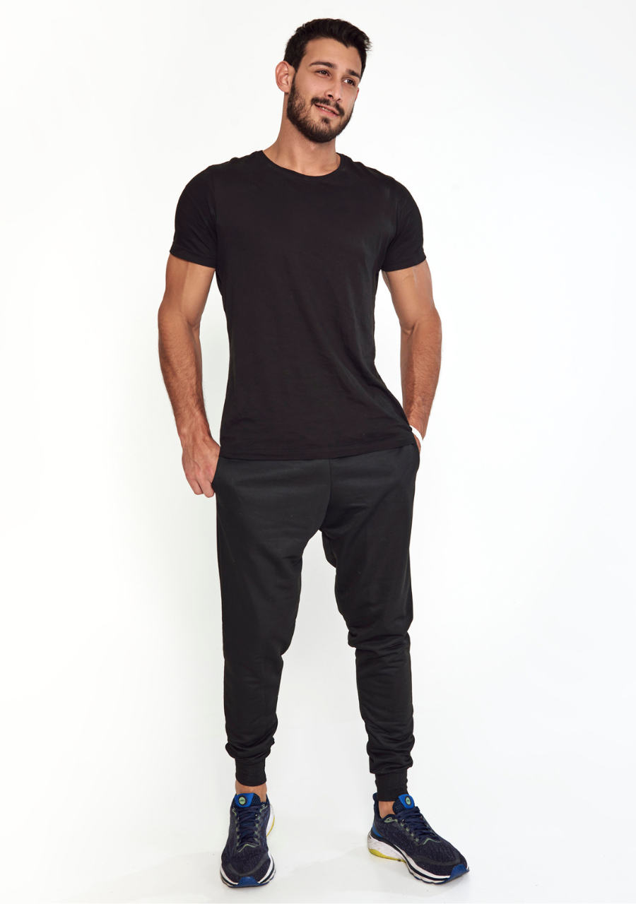 Calça Jogger Slim Unissex Com Bolso - Preto - JJ