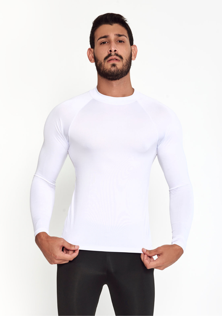 Camisa Térmica Masculina Manga Longa Segunda Pele - Branco - JJ