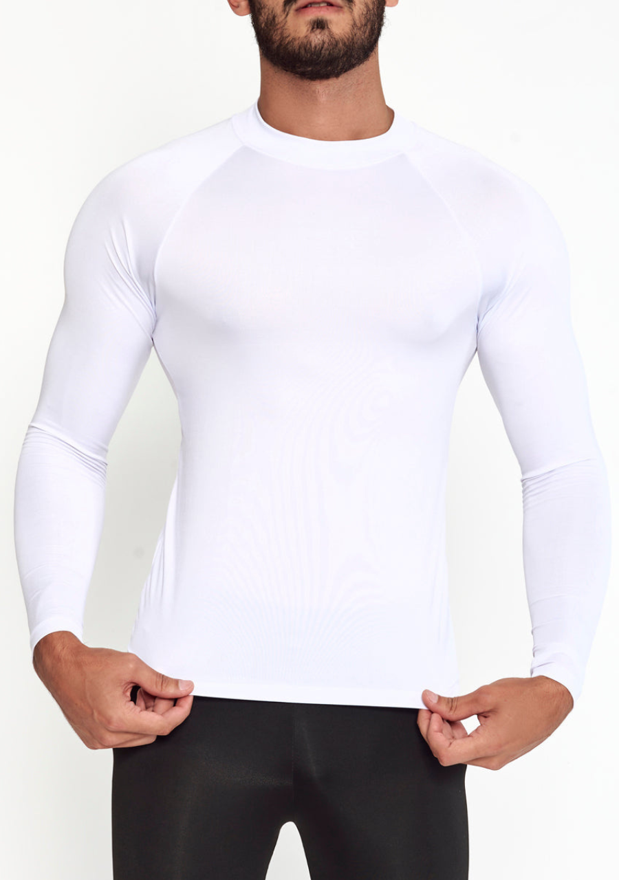 Camisa Térmica Masculina Manga Longa Segunda Pele - Branco - JJ