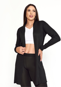 Cardigan Feminino Básico Alongado - Preto - JJ