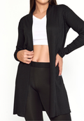 Cardigan Feminino Básico Alongado - Preto - JJ